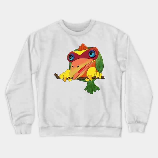 Weird colorful parrot Crewneck Sweatshirt by quenguyen